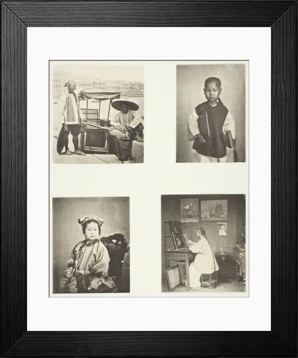 Framed Print : A Hong-Kong Sedan Chair; A Chineses School-Boy; A Chinese Girl; A Hong-Kong Artist, c Framed Print : A Hong-Kong Sedan Chair; A Chineses School-Boy; A Chinese Girl; A Hong-Kong Artist, c