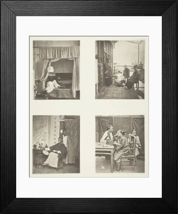 Framed Print : A Whiff of the Opium Pipe at Home; After Dinner; Reading for Honours; The Toilet, c. 1868 Framed Print : A Whiff of the Opium Pipe at Home; After Dinner; Reading for Honours; The Toilet, c. 1868