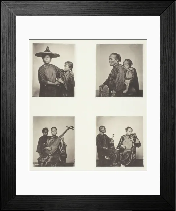 Framed Print : Boat Girls; A Canton Boatwoman and Child; Musicians; Musicians, c. 1868 Framed Print : Boat Girls; A Canton Boatwoman and Child; Musicians; Musicians, c. 1868