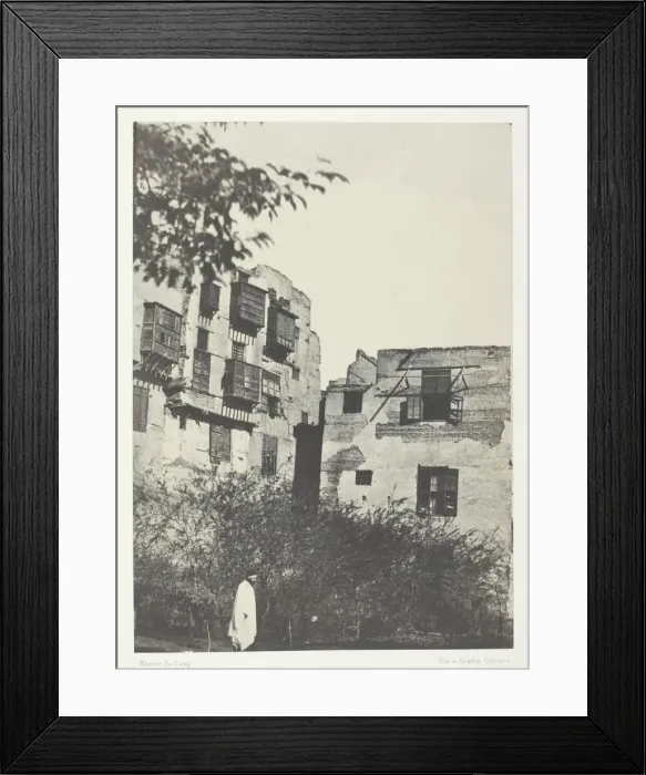 Framed Print : Maison et Jardin dans le Quartier Frank, Le Kaire, 1849  /  51, printed 1852