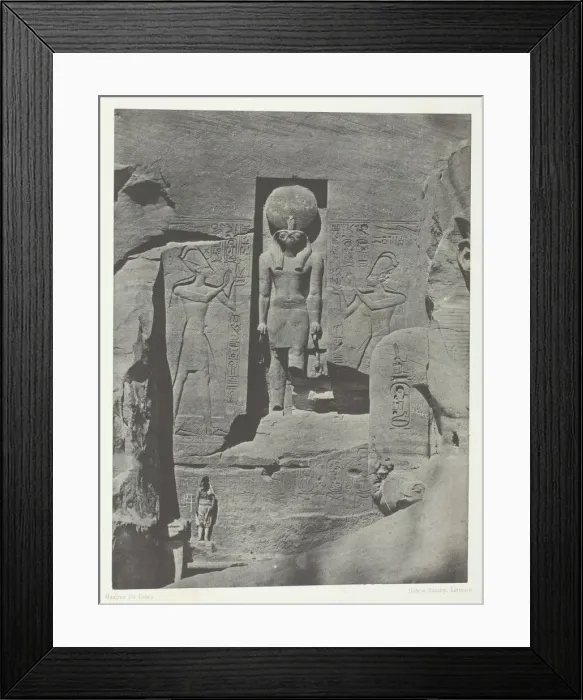 Framed Print : Ibsamboul, Sculptures de l Entree du Speos de Phre, Nubie, 1849 / 51 Framed Print : Ibsamboul, Sculptures de l Entree du Speos de Phre, Nubie, 1849 / 51