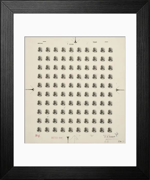 Framed Print : $5 Calvin Coolidge vignette plate proof, 1938. Creator: Bureau of Engraving and Printing Framed Print : $5 Calvin Coolidge vignette plate proof, 1938. Creator: Bureau of Engraving and Printing