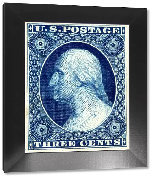 3c Washington trial color card proof, 1881. Creator: American Bank Note Company