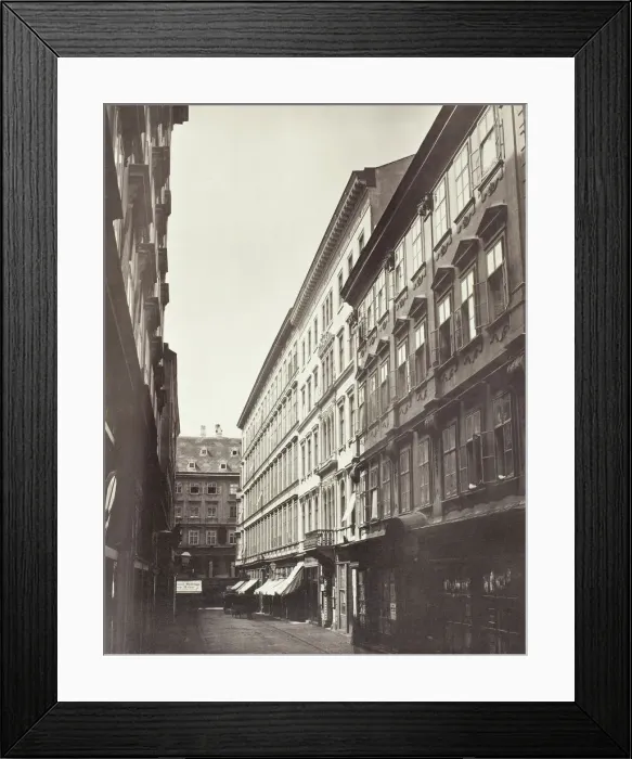 Framed Print : Wollzeile No. 3, Zinshaus des Peter Ritter von Calvagni, 1860s. Creator: Unknown Framed Print : Wollzeile No. 3, Zinshaus des Peter Ritter von Calvagni, 1860s. Creator: Unknown