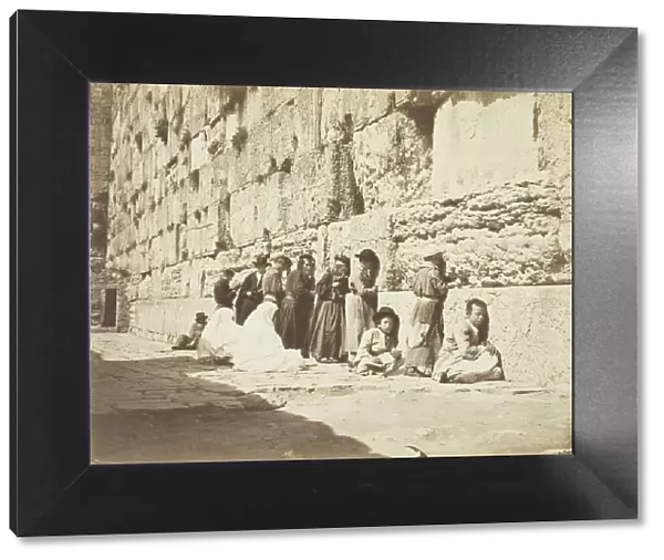 Wall of Solomons Temple, Jews Wailing Place, c. 1860. Creator: Unknown