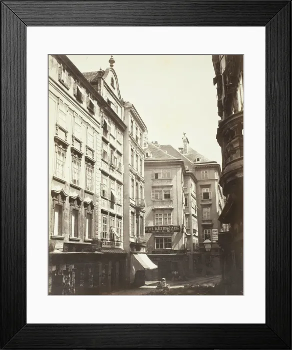 Framed Print : Tuchlauben No. 1, Wohnhaus des Peter Ritter von Calvagni, 1860s. Creator: Unknown Framed Print : Tuchlauben No. 1, Wohnhaus des Peter Ritter von Calvagni, 1860s. Creator: Unknown