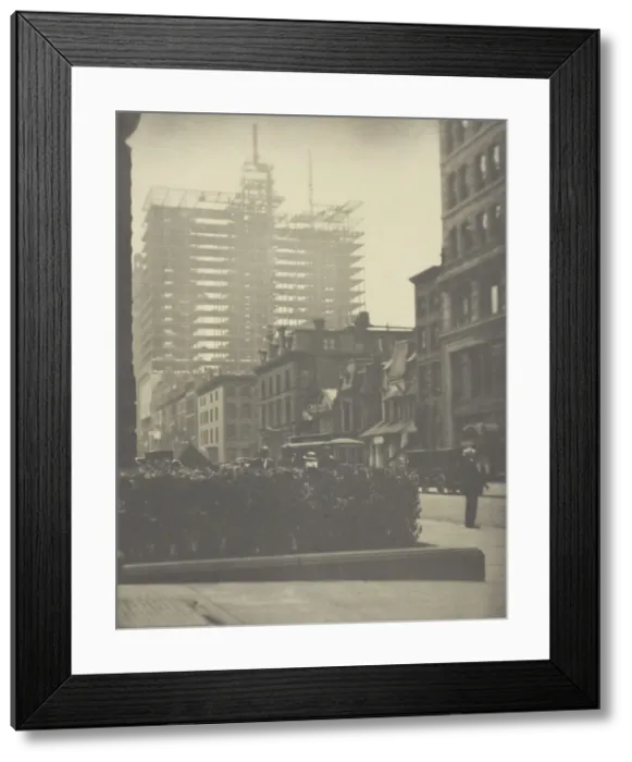 Framed Print : Old and New New York, 1910. Creator: Alfred Stieglitz Framed Print : Old and New New York, 1910. Creator: Alfred Stieglitz