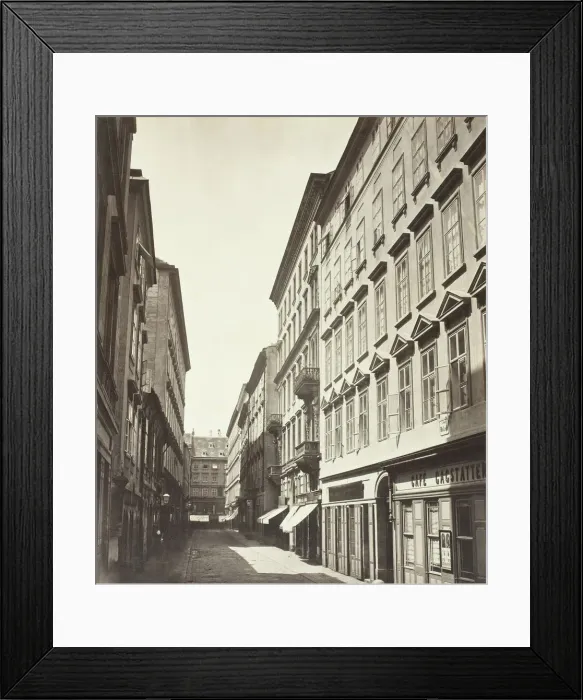 Framed Print : Wollzeile No. 9, Wohnhaus des Grafen Friedrich Fünfkirchen, 1860s. Creator: Unknown Framed Print : Wollzeile No. 9, Wohnhaus des Grafen Friedrich Fünfkirchen, 1860s. Creator: Unknown