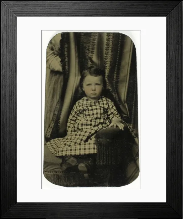 Framed Print : Untitled (Portrait of Seated Girl), 1850 / 99. Creator: Unknown Framed Print : Untitled (Portrait of Seated Girl), 1850 / 99. Creator: Unknown