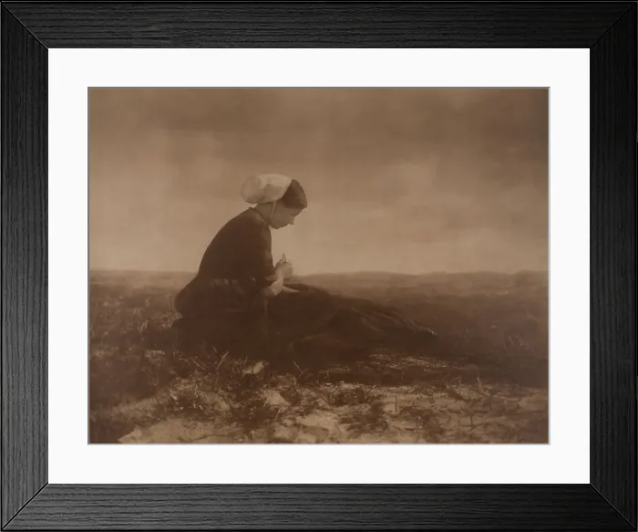 Framed Print : The Net Mender, 1894. Creator: Alfred Stieglitz Framed Print : The Net Mender, 1894. Creator: Alfred Stieglitz