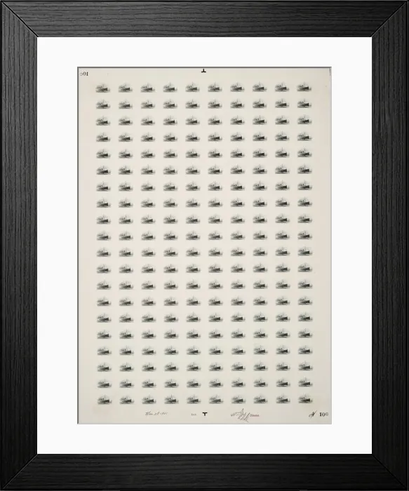 Framed Print : 10c Pan-American Fast Ocean Navigation vignette plate proof, 487 Framed Print : 10c Pan-American Fast Ocean Navigation vignette plate proof, 487