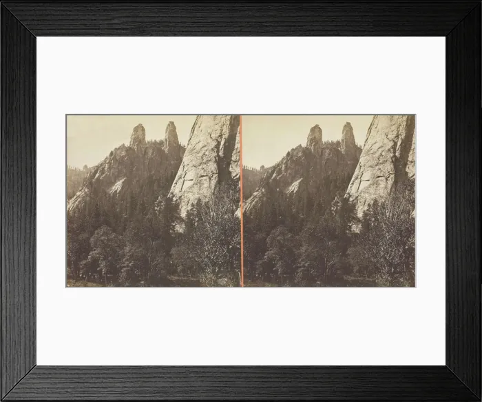 Framed Print : Cathedral Spires, Yosemite, 1861 / 76. Creator: Carleton Emmons Watkins Framed Print : Cathedral Spires, Yosemite, 1861 / 76. Creator: Carleton Emmons Watkins