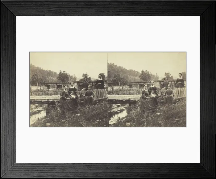 Framed Print : On the Juniata. The Five Fair Ladies, 1860 / 69. Creator: Anthony & Company Framed Print : On the Juniata. The Five Fair Ladies, 1860 / 69. Creator: Anthony & Company