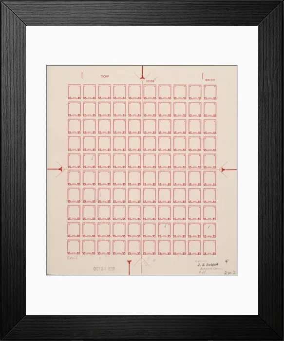 Framed Print : $5 Calvin Coolidge frame plate proof, 1938. Creator: Bureau of Engraving and Printing Framed Print : $5 Calvin Coolidge frame plate proof, 1938. Creator: Bureau of Engraving and Printing