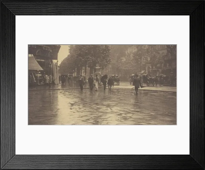 Framed Print : A Wet Day on the Boulevard, Paris, 1894. Creator: Alfred Stieglitz Framed Print : A Wet Day on the Boulevard, Paris, 1894. Creator: Alfred Stieglitz