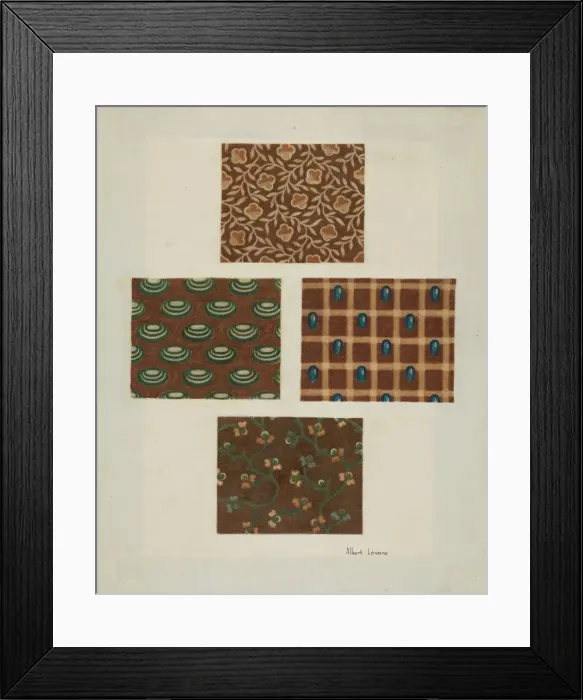 Framed Print : Cotton Prints, c. 1939. Creator: Albert J. Levone Framed Print : Cotton Prints, c. 1939. Creator: Albert J. Levone