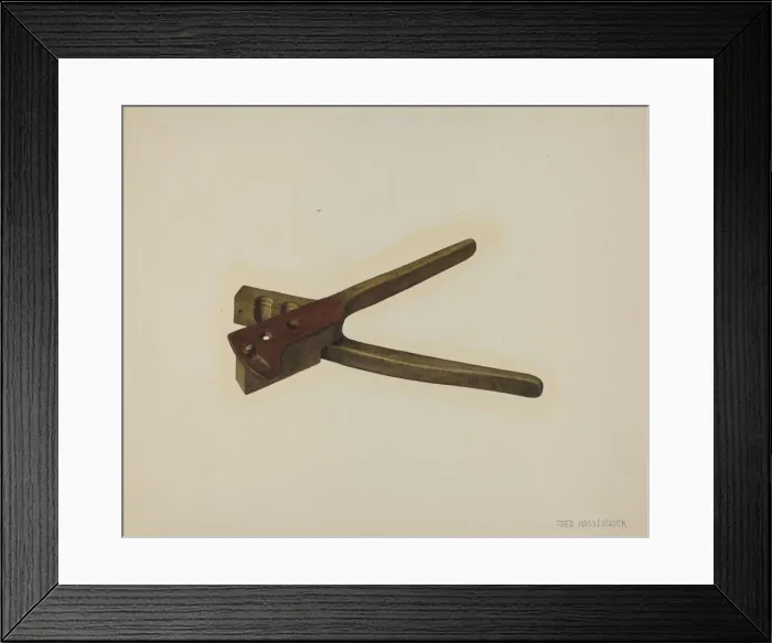 Framed Print : Brass Bullet Mold, c. 1940. Creator: Fred Hassebrock Framed Print : Brass Bullet Mold, c. 1940. Creator: Fred Hassebrock