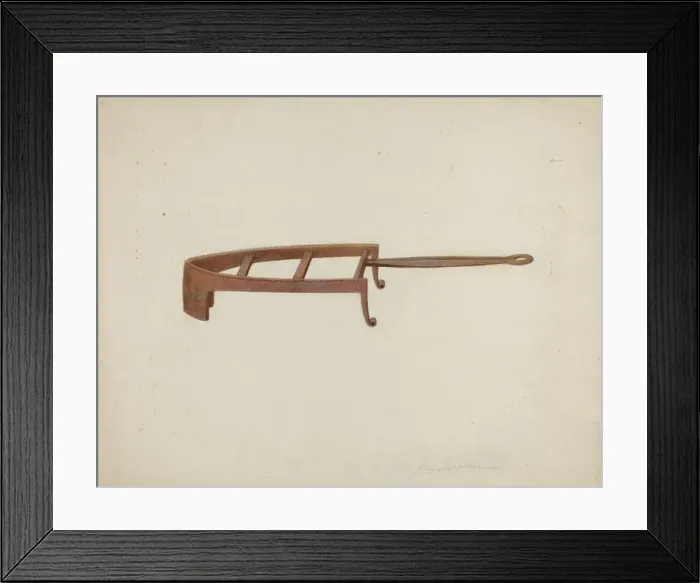 Framed Print : Flat Iron Stand, c. 1940. Creator: Cora Parker