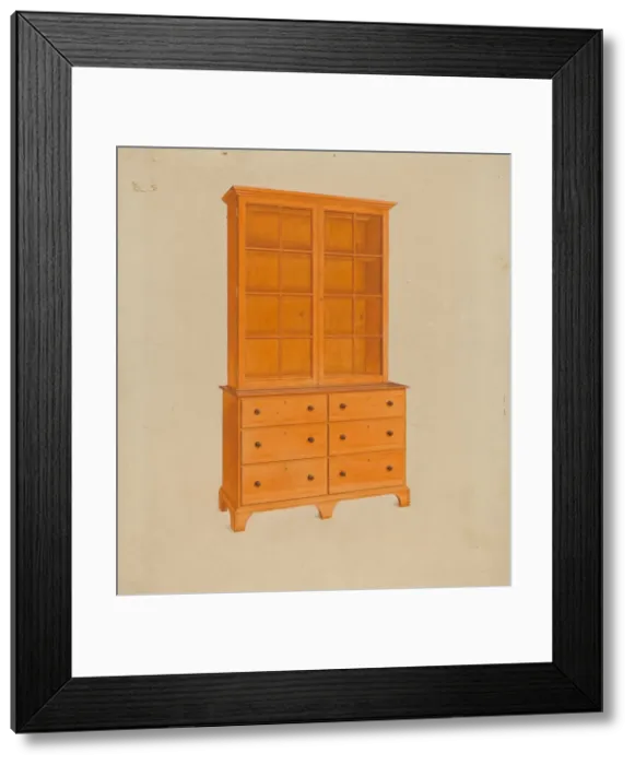 Framed Print : Shaker Cabinet, 1937. Creator: John W Kelleher Framed Print : Shaker Cabinet, 1937. Creator: John W Kelleher