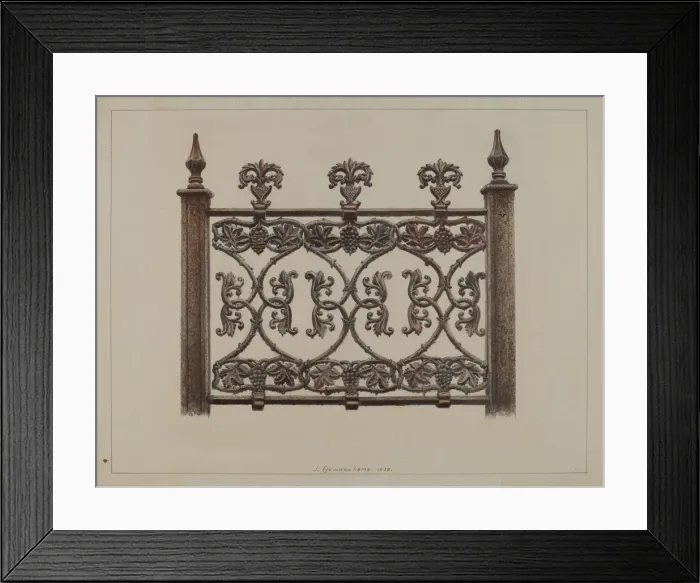Framed Print : Fence Panel, 1938. Creator: J. Howard Iams Framed Print : Fence Panel, 1938. Creator: J. Howard Iams