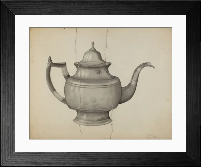 Framed Print : Pewter Teapot, 1935 / 1942. Creator: Samuel O. Klein Framed Print : Pewter Teapot, 1935 / 1942. Creator: Samuel O. Klein