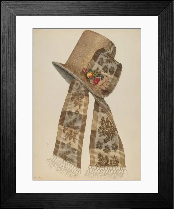 Framed Print : Poke Bonnet, c. 1935 / 1942. Creator: Irene Lawson Framed Print : Poke Bonnet, c. 1935 / 1942. Creator: Irene Lawson