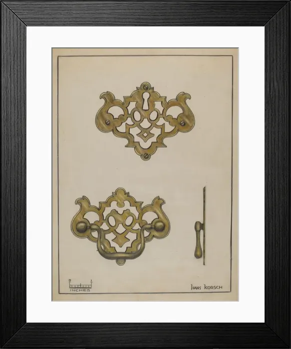Framed Print : Drawer Pull, c. 1936. Creator: Hans Korsch Framed Print : Drawer Pull, c. 1936. Creator: Hans Korsch
