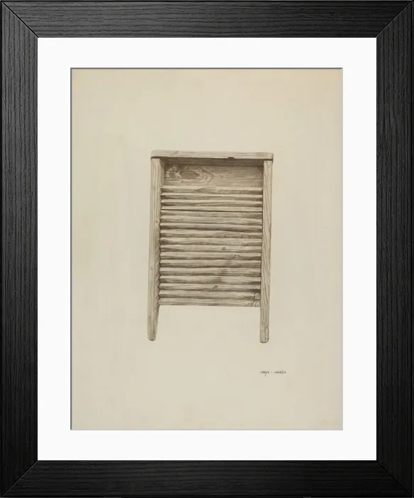Framed Print : Wash Board, c. 1940. Creator: Mary Hansen Framed Print : Wash Board, c. 1940. Creator: Mary Hansen