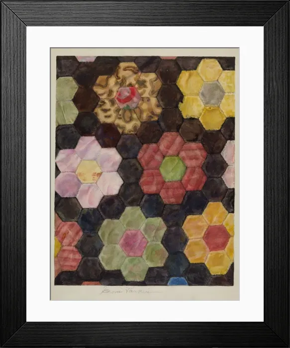 Framed Print : Velvet Pieced Quilt, c. 1938. Creator: Cora Parker Framed Print : Velvet Pieced Quilt, c. 1938. Creator: Cora Parker
