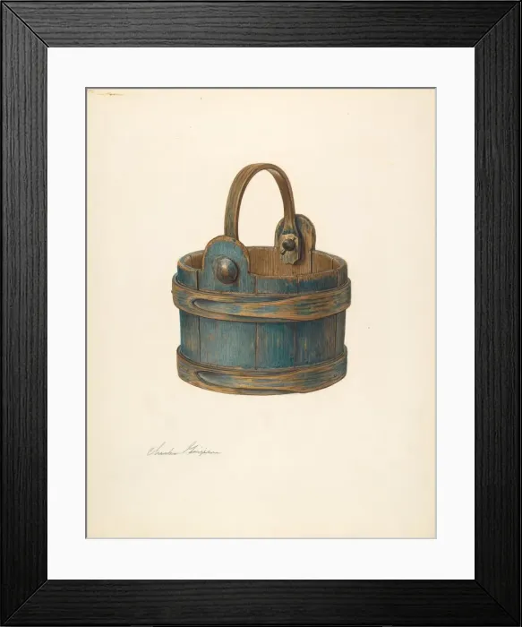 Framed Print : Wooden Bucket, c. 1939. Creator: Charles Garjian Framed Print : Wooden Bucket, c. 1939. Creator: Charles Garjian
