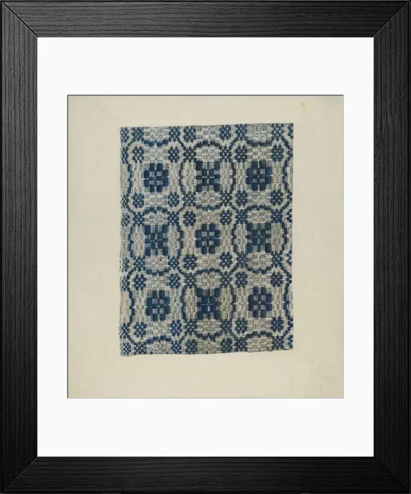 Framed Print : Coverlet, c. 1940. Creator: Betty Jacob Framed Print : Coverlet, c. 1940. Creator: Betty Jacob