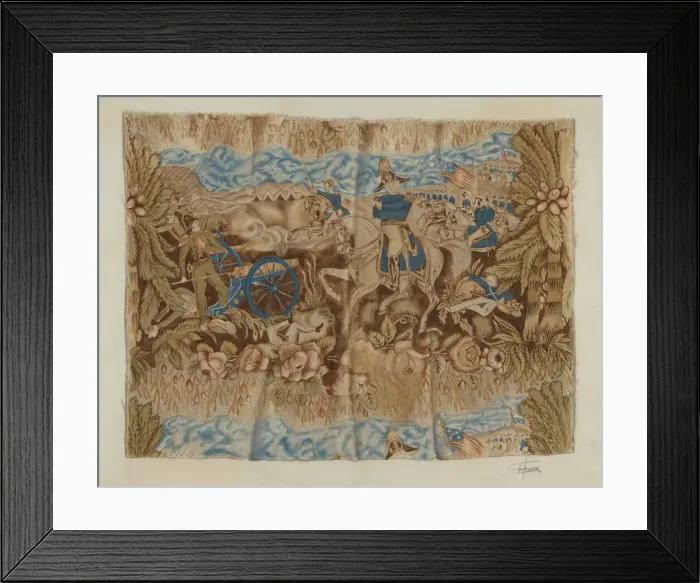 Framed Print : Historical Printed Cotton, c. 1939. Creator: Esther Hansen Framed Print : Historical Printed Cotton, c. 1939. Creator: Esther Hansen