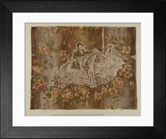 Framed Print : Historical Printed Textile, c. 1939. Creator: Esther Hansen