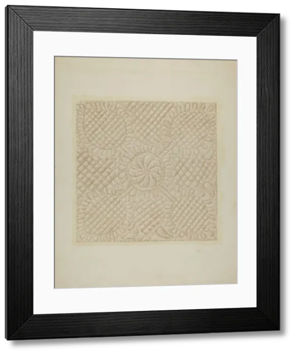 Framed Print : Detail of Quilt - Tulip Pattern, c. 1939. Creator: Fred Hassebrock Framed Print : Detail of Quilt - Tulip Pattern, c. 1939. Creator: Fred Hassebrock