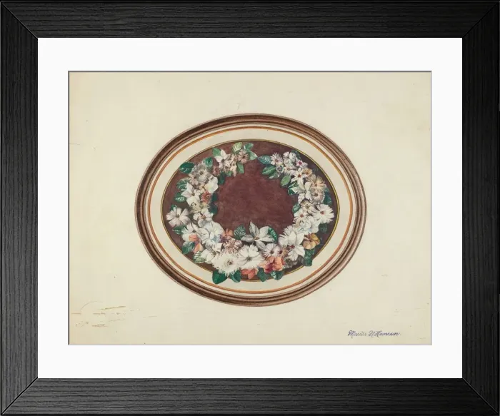 Framed Print : Feather Wreath, c. 1940. Creator: Marius Hansen Framed Print : Feather Wreath, c. 1940. Creator: Marius Hansen