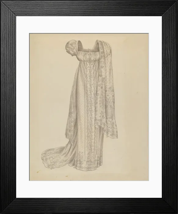 Framed Print : Wedding Dress with Scarf, c. 1939. Creator: Melita Hofmann Framed Print : Wedding Dress with Scarf, c. 1939. Creator: Melita Hofmann