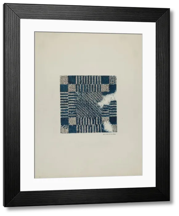 Framed Print : Coverlet (Section of), c. 1940. Creator: William Kieckhofel Framed Print : Coverlet (Section of), c. 1940. Creator: William Kieckhofel