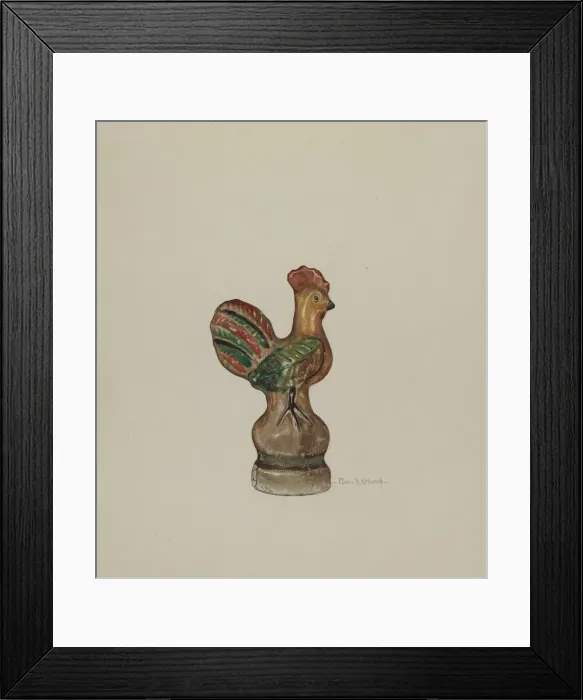 Framed Print : Chalkware Rooster, c. 1940. Creator: Elmer R. Kottcamp Framed Print : Chalkware Rooster, c. 1940. Creator: Elmer R. Kottcamp