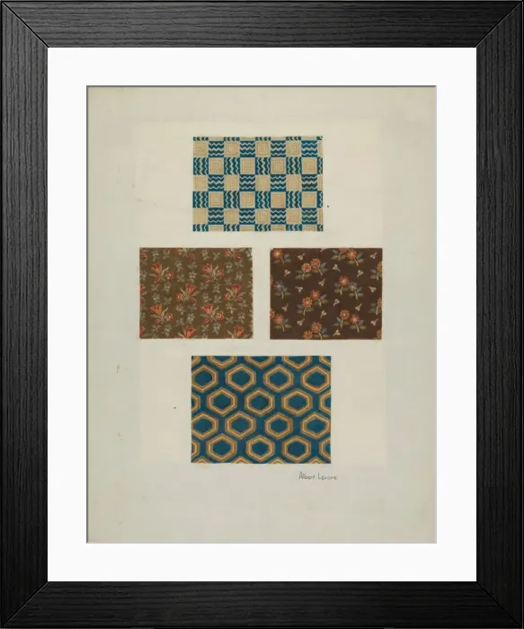 Framed Print : Cloth Samples, c. 1940. Creator: Albert J. Levone