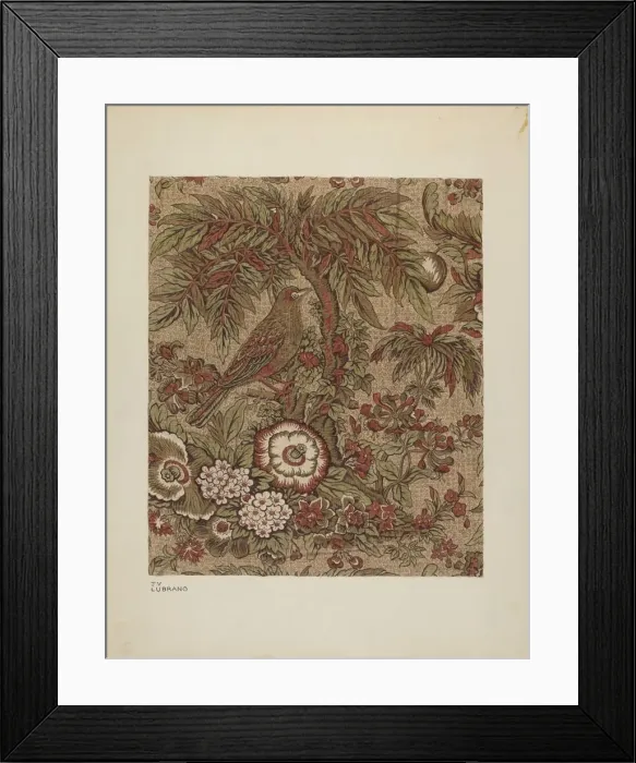 Framed Print : Printed Cotton Chintz, c. 1940. Creator: Joseph Lubrano