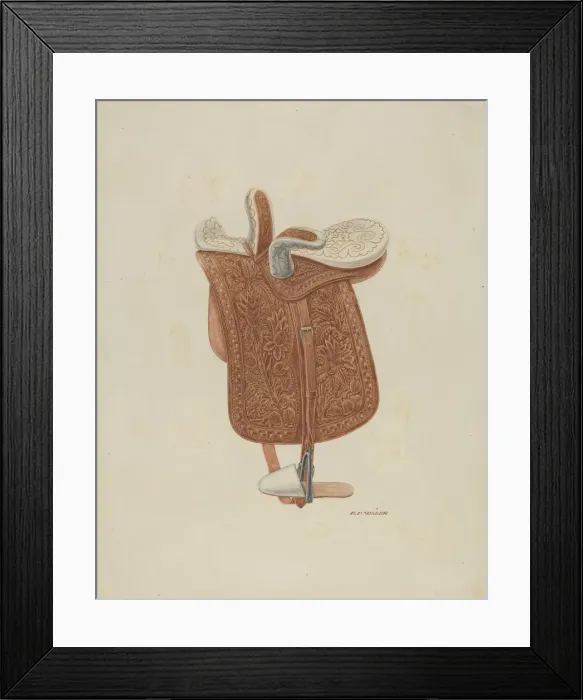 Framed Print : Childs Side Saddle, c. 1940. Creator: Randolph F Miller Framed Print : Childs Side Saddle, c. 1940. Creator: Randolph F Miller