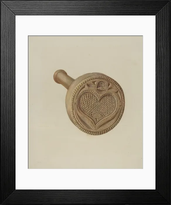 Framed Print : Butter Mold, c. 1939. Creator: Frances Lichten Framed Print : Butter Mold, c. 1939. Creator: Frances Lichten