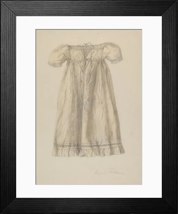 Framed Print : Baby Dress, c. 1940. Creator: Cora Parker Framed Print : Baby Dress, c. 1940. Creator: Cora Parker