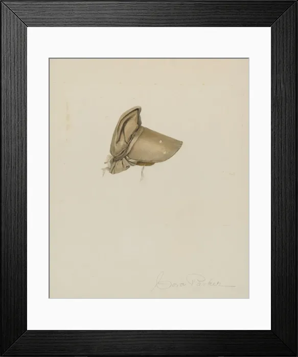 Framed Print : Dolls Bonnet, c. 1939. Creator: Cora Parker Framed Print : Dolls Bonnet, c. 1939. Creator: Cora Parker