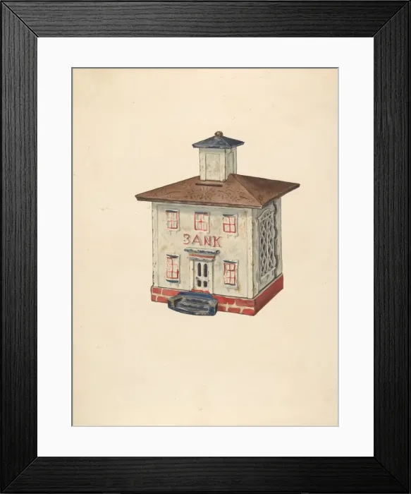 Framed Print : Penny Bank, c. 1939. Creator: Samuel O. Klein