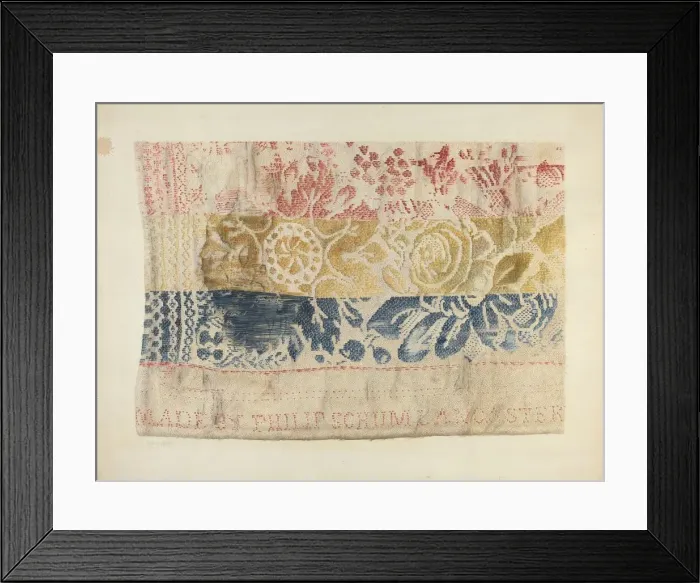 Framed Print : Handwoven Table Cover, c. 1940. Creator: Maud M Holme Framed Print : Handwoven Table Cover, c. 1940. Creator: Maud M Holme