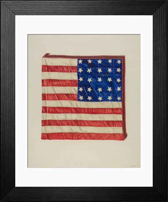 Framed Print : Quilt - Top Star and Flag Design, c. 1941. Creator: Fred Hassebrock Framed Print : Quilt - Top Star and Flag Design, c. 1941. Creator: Fred Hassebrock
