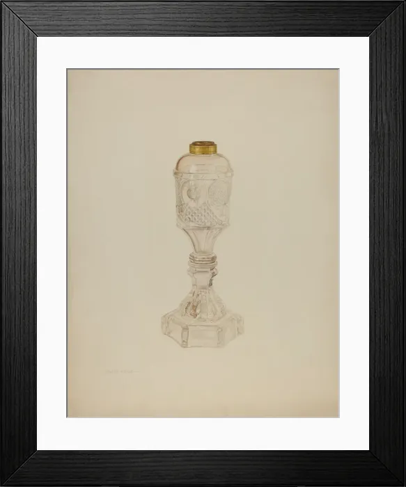 Framed Print : Glass Lamp, c. 1941. Creator: Frank M Keane Framed Print : Glass Lamp, c. 1941. Creator: Frank M Keane