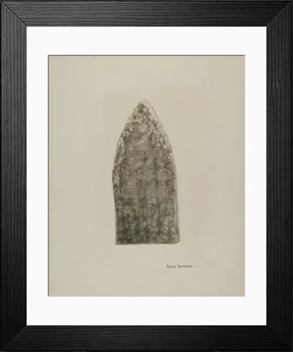 Framed Print : Tombstone, c. 1941. Creator: Ursula Lauderdale Framed Print : Tombstone, c. 1941. Creator: Ursula Lauderdale