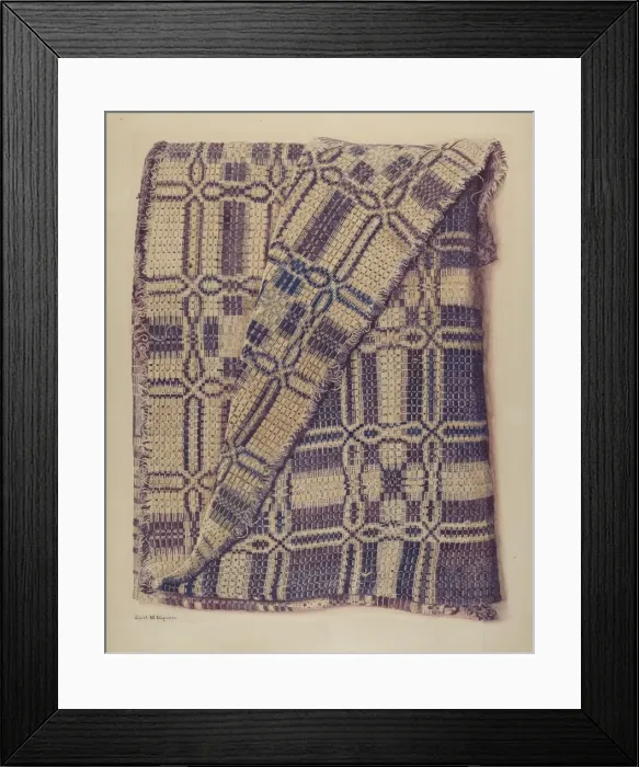 Framed Print : Woven Coverlet, c. 1941. Creator: Edith Magnette Framed Print : Woven Coverlet, c. 1941. Creator: Edith Magnette
